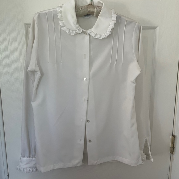 Sears Tops - Women’s Rare Vintage Sears Long Sleeve White Blouse Sz XS/S